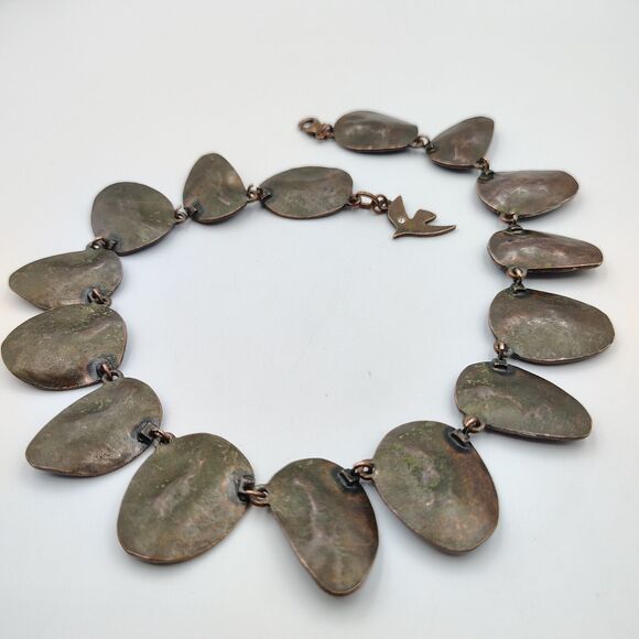 Cecile Jeanne Paris Burgundy Plum Color Enamel Panel Statement Necklace Rare - Picture 9 of 15